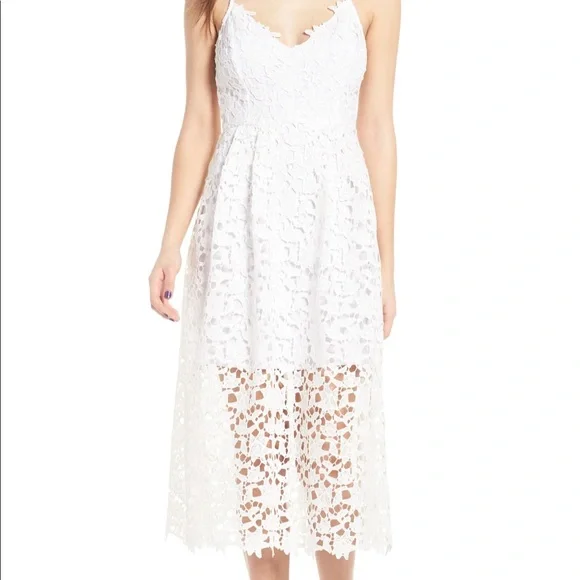 astr the label lace midi dress white Lace Midi Dress